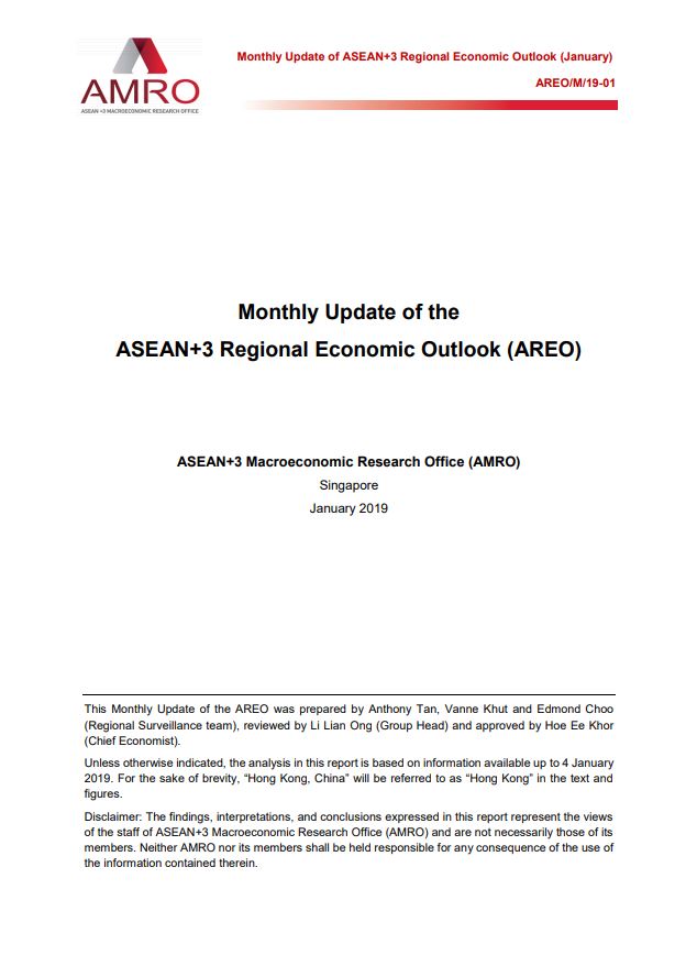 Read more about the article Monthly Update of the ASEAN+3 Regional Economic Outlook (AREO) – January 2019