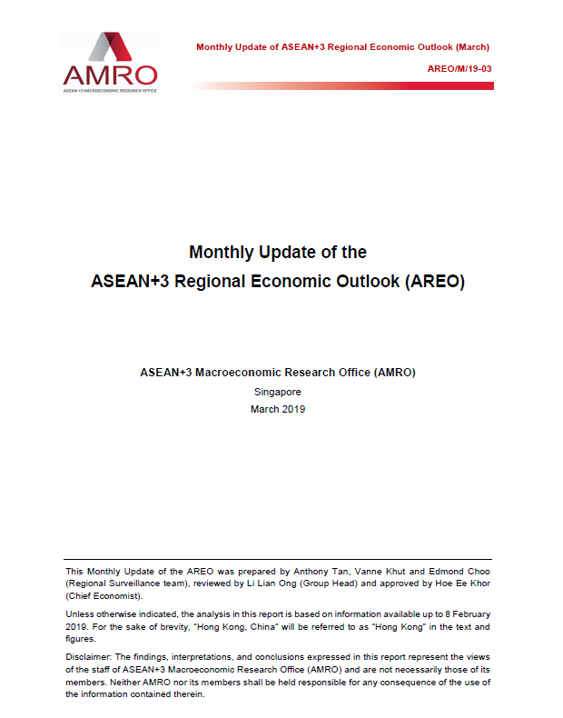 Read more about the article Monthly Update of the ASEAN+3 Regional Economic Outlook (AREO) – March 2019
