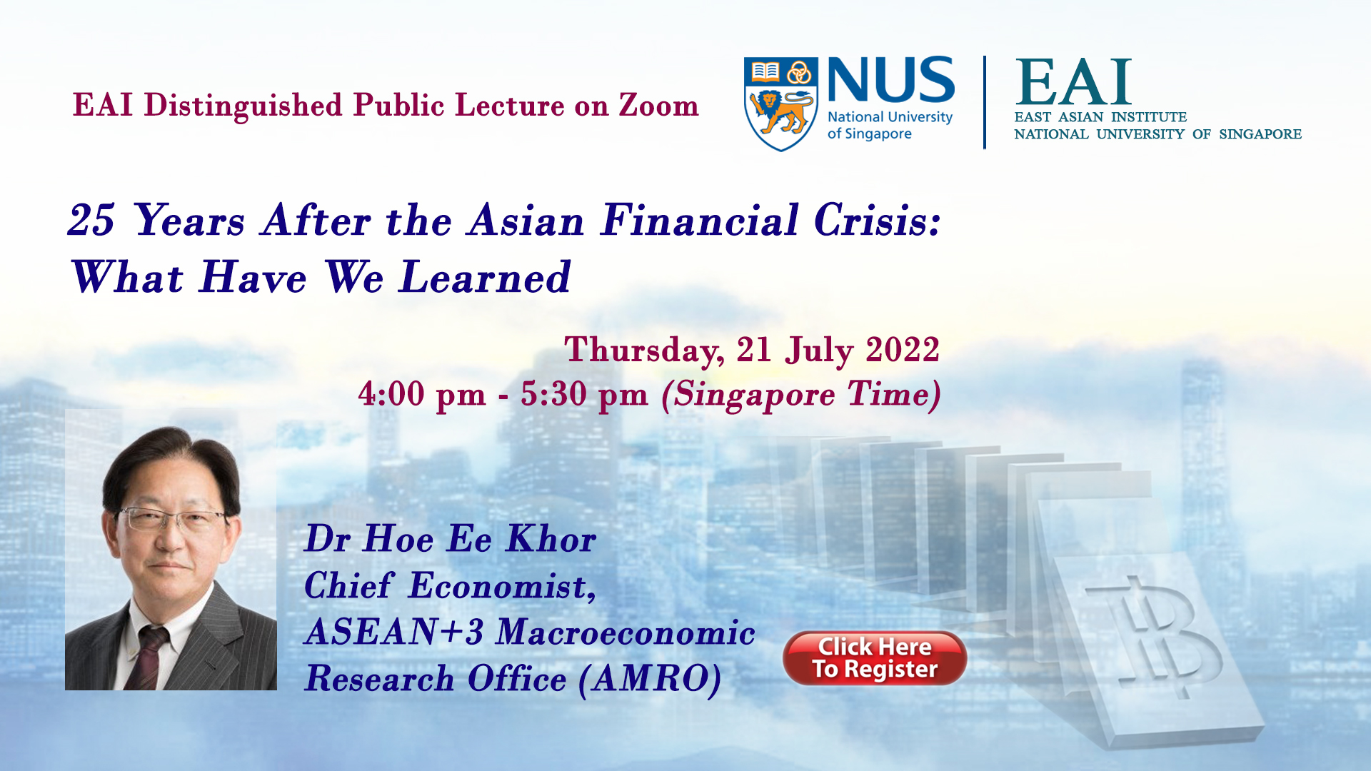 Read more about the article Watch Replay: 25 Years After the Asian Financial Crisis: What Have We Learned
