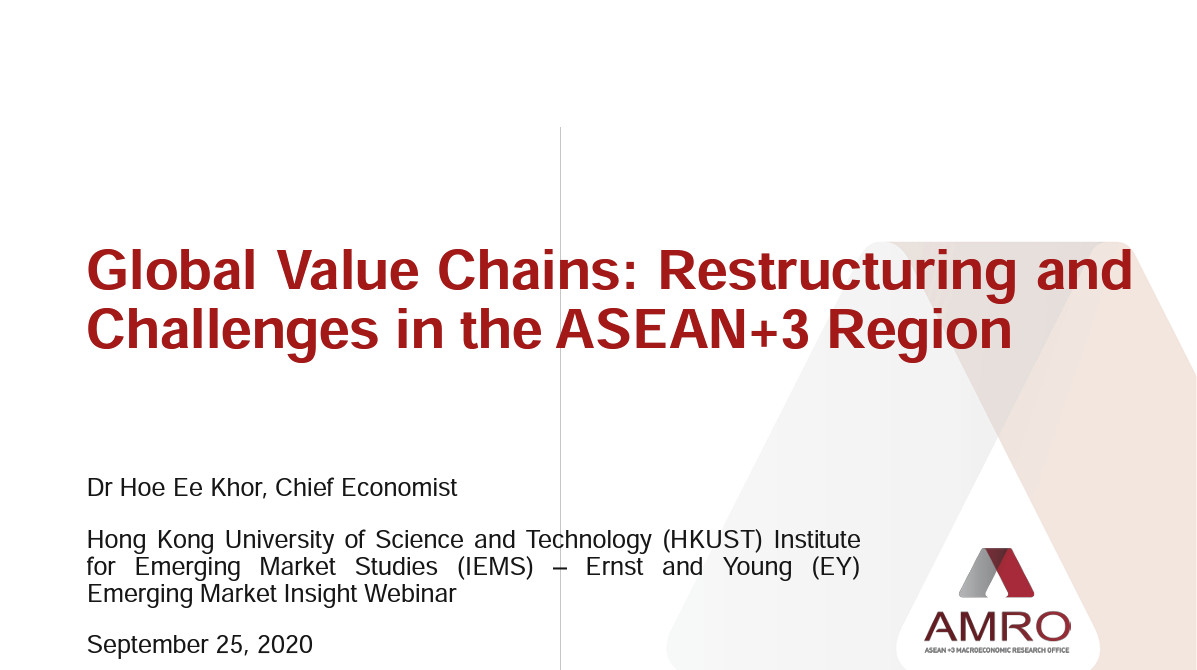 Read more about the article Presentation: Global Value Chains: Restructuring and Challenges in the ASEAN+3 Region