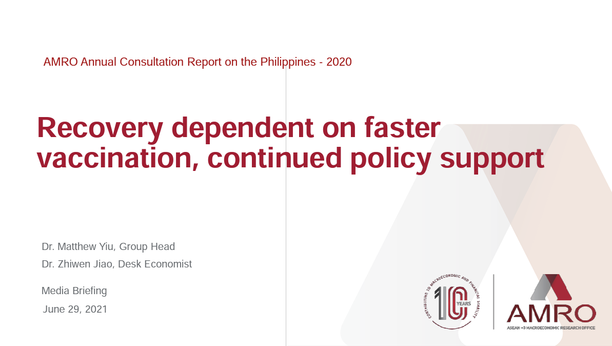 Read more about the article Presentation: Philippines: Recovery Dependent on Faster Vaccination, Continued Policy Support