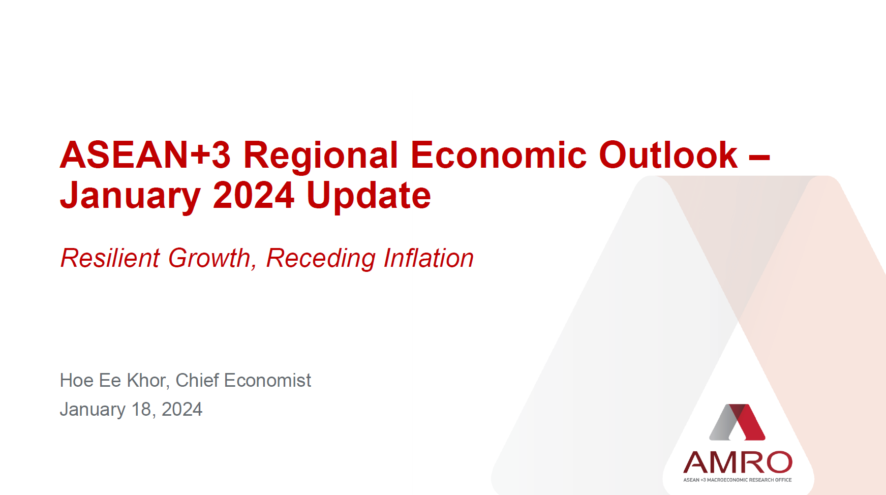 Read more about the article Presentation: ASEAN+3 Regional Economic Outlook – January 2024 Update